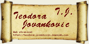 Teodora Jovanković vizit kartica